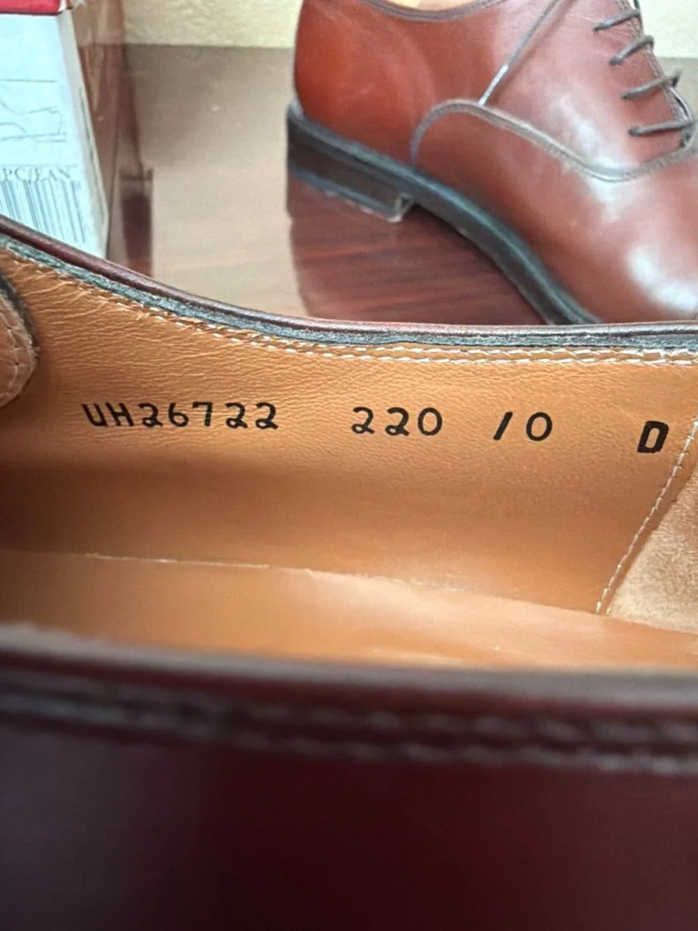 VTG Salvatore Ferragamo "Torre" Men's Tan Leather Cap Toe Oxfords Sz 10 w/Box - Picture 11 of 16